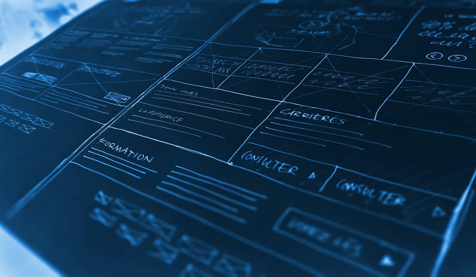 Abstract data blueprint representing secure cloud infrastructure