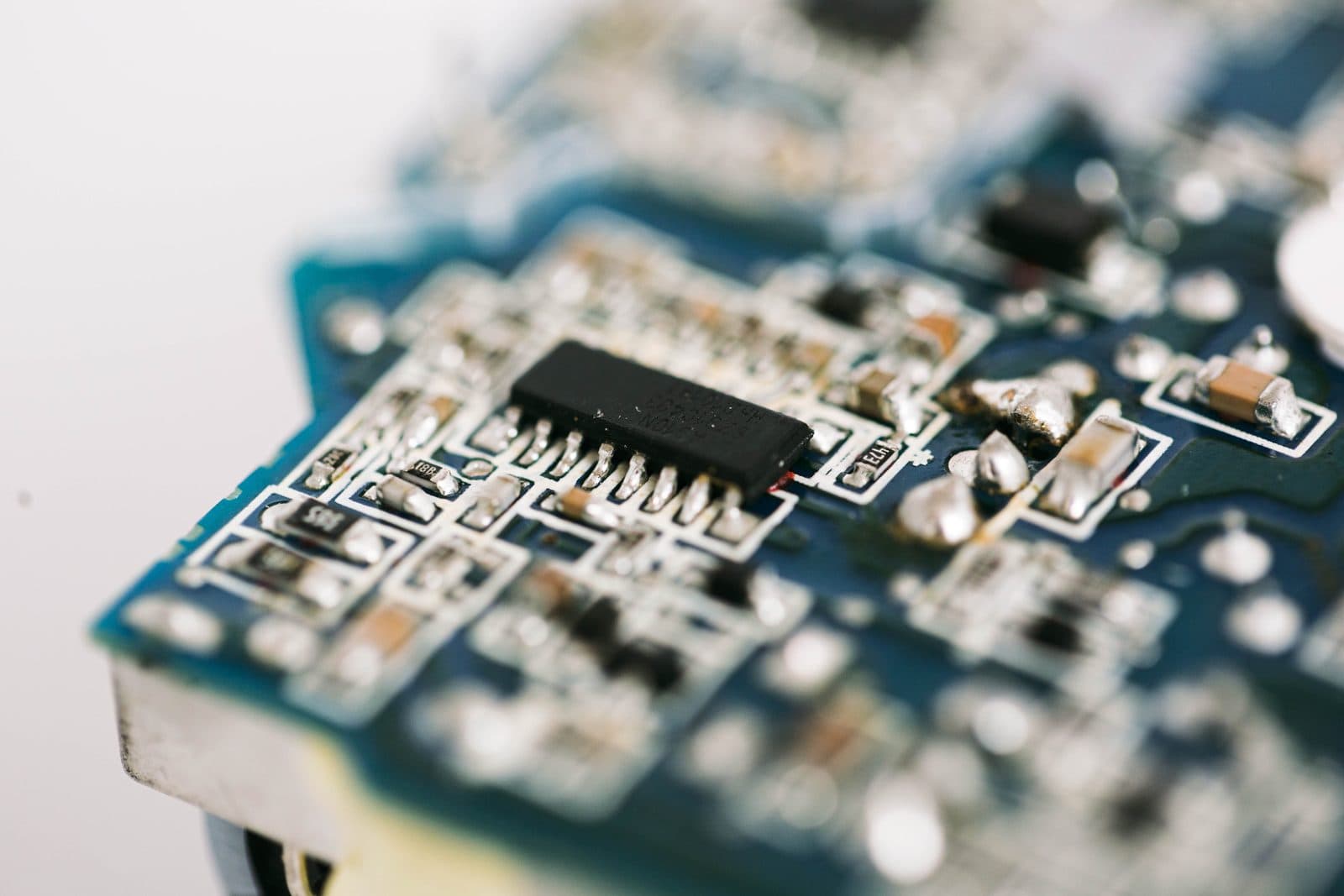 Close-up of computer hardware circuit board